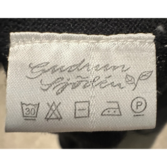 Gudrun Sjoden Small Dress Cotton Wool A-line 3/4 Sleeve Crewneck Pocket Black - Picture 6 of 11